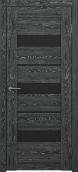 Дверь межкомнатная Бостон черное дерево стекло черное
